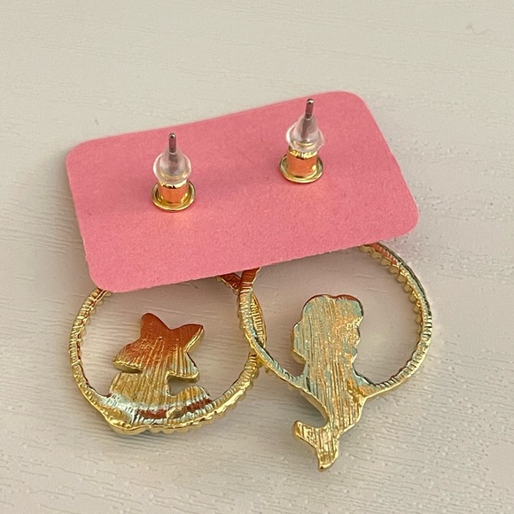 Little Mermaid Gold Dangle Earrings - Picture 2 of 2